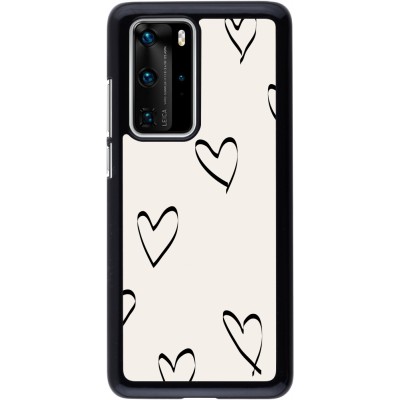 Coque Huawei P40 Pro - Valentine 2023 minimalist hearts