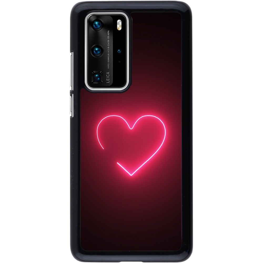 Coque Huawei P40 Pro - Valentine 2023 single neon heart