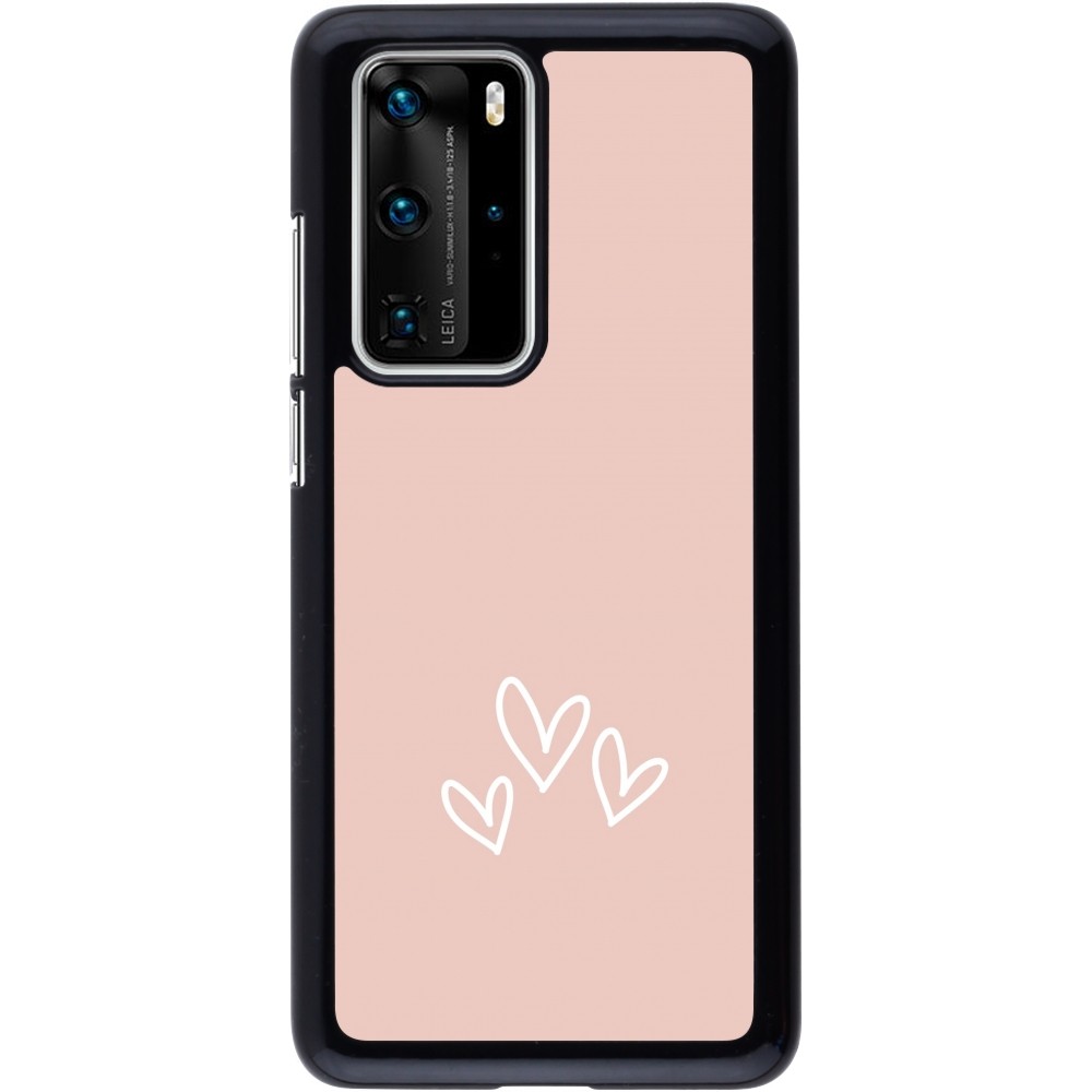 Coque Huawei P40 Pro - Valentine 2023 three minimalist hearts