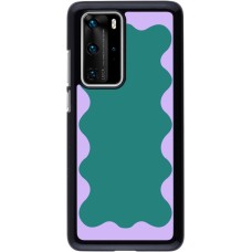 Coque Huawei P40 Pro - Wavy Rectangle Green Purple