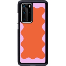 Coque Huawei P40 Pro - Wavy Rectangle Orange Pink