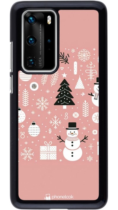 Huawei P40 Pro Case Hülle - Weihnachten 2024 Rose Schneemann Weihnachten