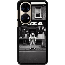 Huawei P50 Case Hülle - Astronaut vor einer Pizzeria