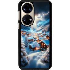 Huawei P50 Case Hülle - Berg Schnee Licht