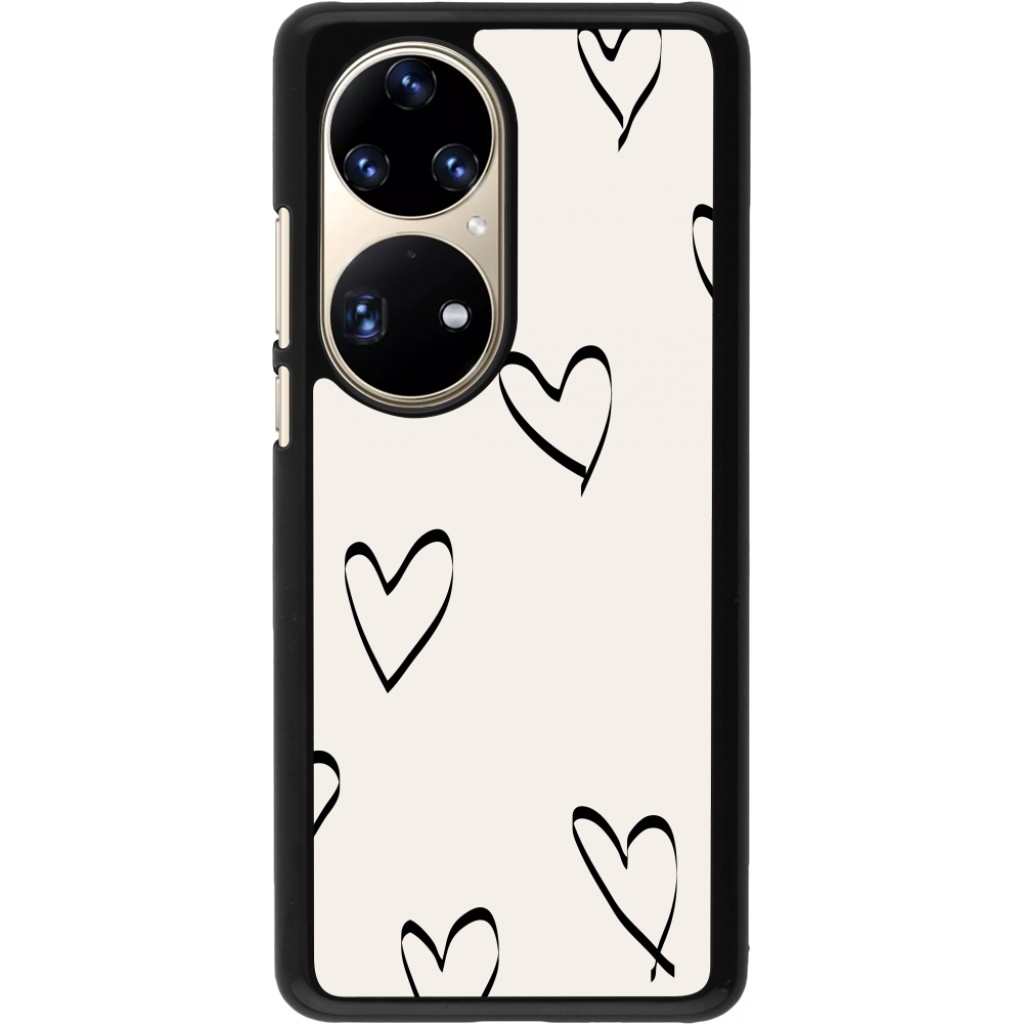 Huawei P50 Pro Case Hülle - Valentine 2023 Minimalist Hearts - Kaufen 