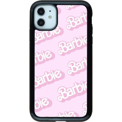 Coque iPhone 11 - Hybrid Armor noir Barbie light pink pattern