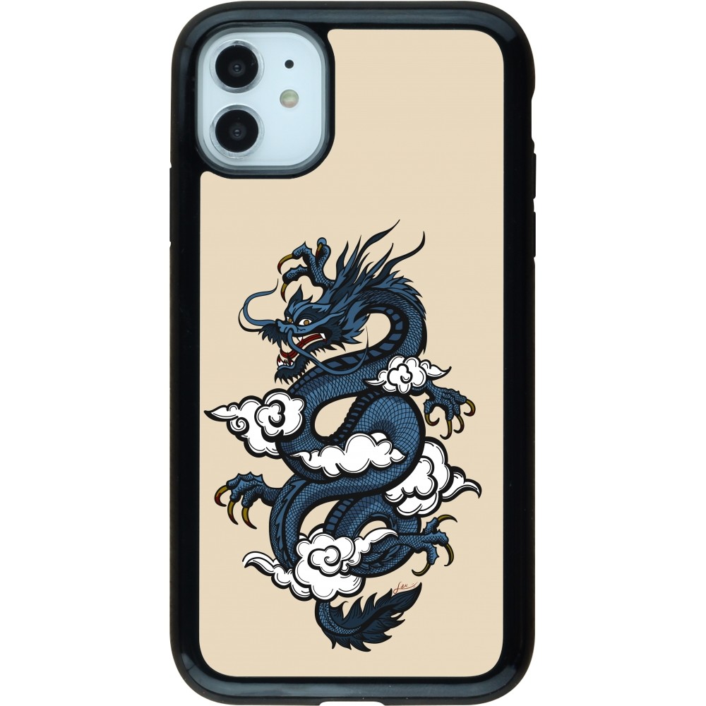 Coque iPhone 11 - Hybrid Armor noir Blue Dragon Tattoo