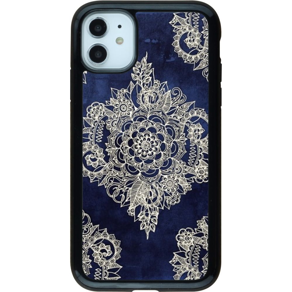 Coque iPhone 11 - Hybrid Armor noir Cream Flower Moroccan