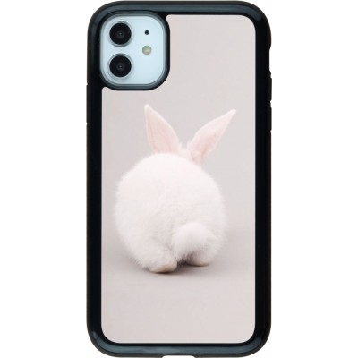 Coque iPhone 11 - Hybrid Armor noir Easter 2024 bunny butt