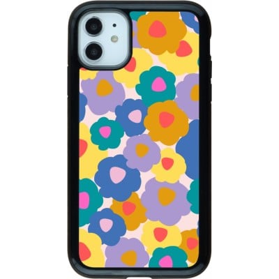 Coque iPhone 11 - Hybrid Armor noir Easter 2024 flower power