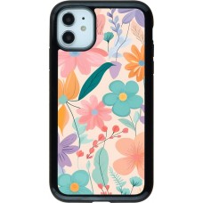 Coque iPhone 11 - Hybrid Armor noir Easter 2024 spring flowers