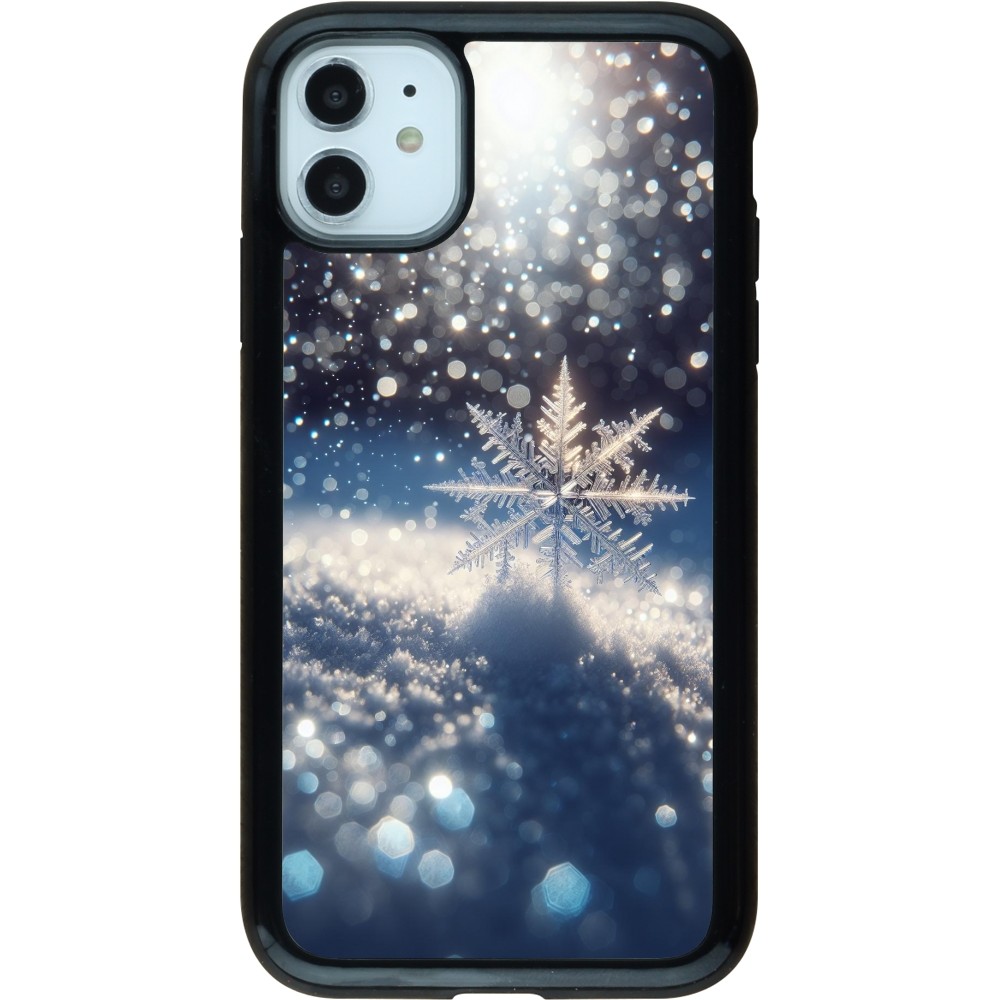 Coque iPhone 11 - Hybrid Armor noir Flocon Solaire Éclat