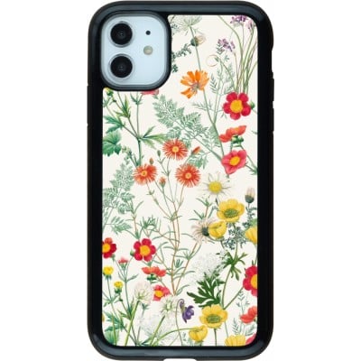 Coque iPhone 11 - Hybrid Armor noir Flora Botanical Wildlife