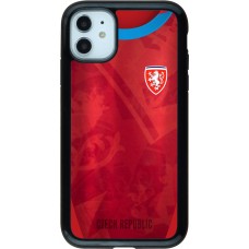 Coque iPhone 11 - Hybrid Armor noir Maillot de football République Tchèque personnalisable