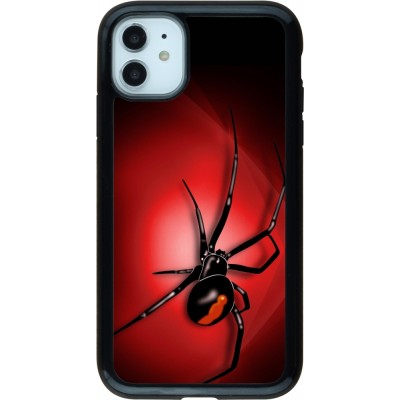 Coque iPhone 11 - Hybrid Armor noir Halloween 2023 spider black widow