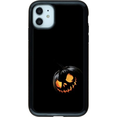 Coque iPhone 11 - Hybrid Armor noir Halloween 2023 discreet pumpkin