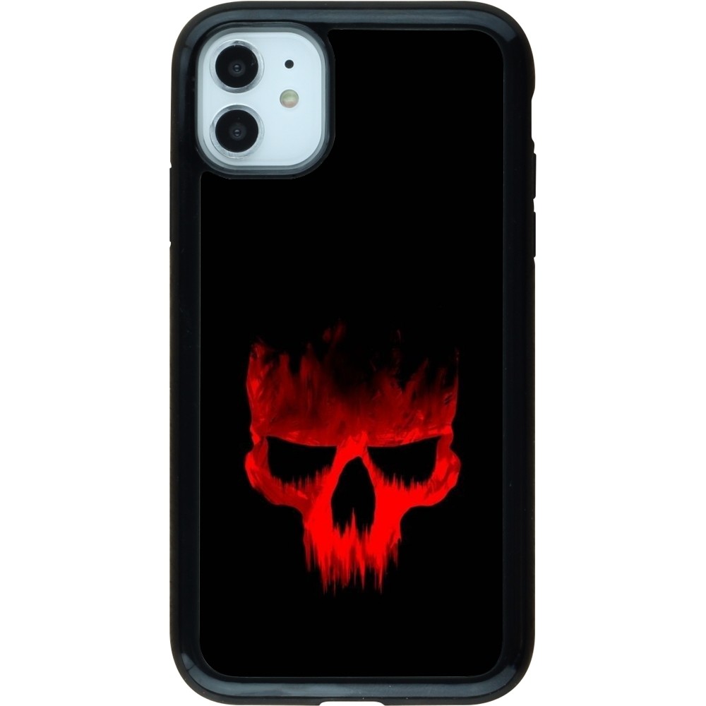 Coque iPhone 11 - Hybrid Armor noir Halloween 2023 scary skull