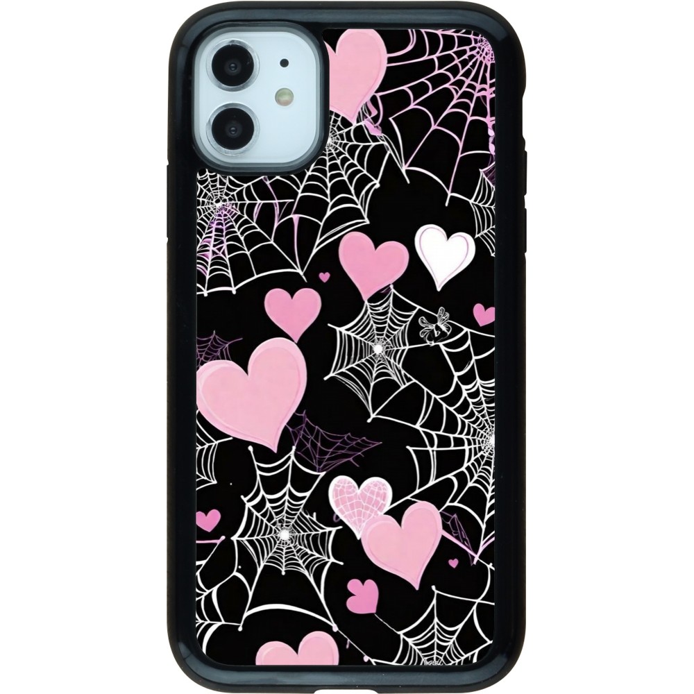 Coque iPhone 11 - Hybrid Armor noir Halloween 2024 girly