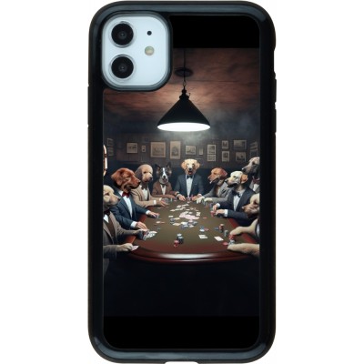 Coque iPhone 11 - Hybrid Armor noir Les pokerdogs