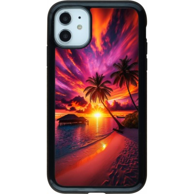 Coque iPhone 11 - Hybrid Armor noir Maldives Dusk Bliss