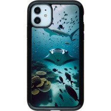 Coque iPhone 11 - Hybrid Armor noir Manta Lagon Nettoyage