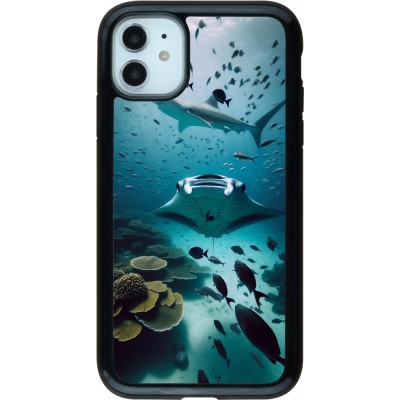 Coque iPhone 11 - Hybrid Armor noir Manta Lagon Nettoyage