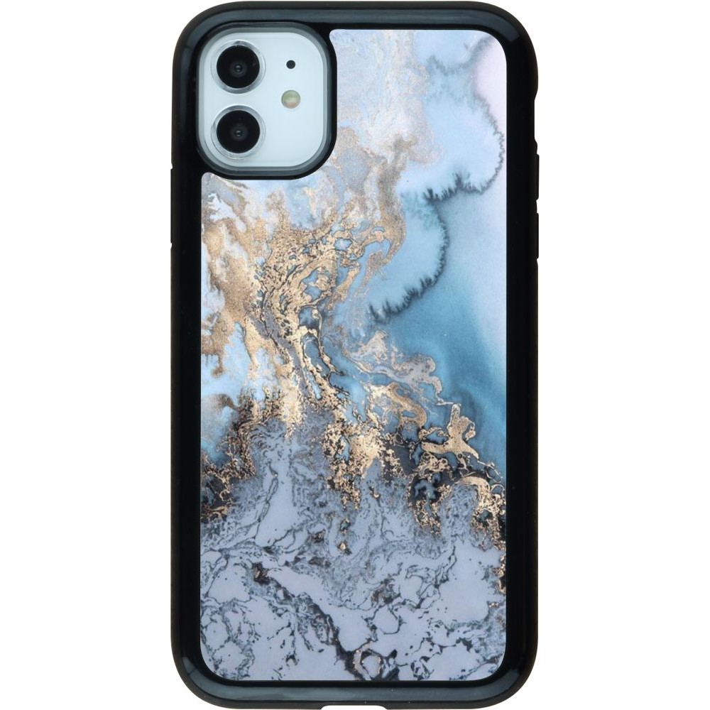 Coque iPhone 11 - Hybrid Armor noir Marble 04