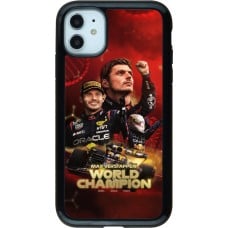 Coque iPhone 11 - Hybrid Armor noir Max Verstappen Champion 2023