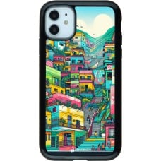 Coque iPhone 11 - Hybrid Armor noir Medellin Comuna 13 Art