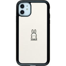 Coque iPhone 11 - Hybrid Armor noir Minimal bunny cutie