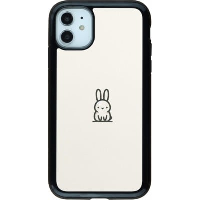 Coque iPhone 11 - Hybrid Armor noir Minimal bunny cutie