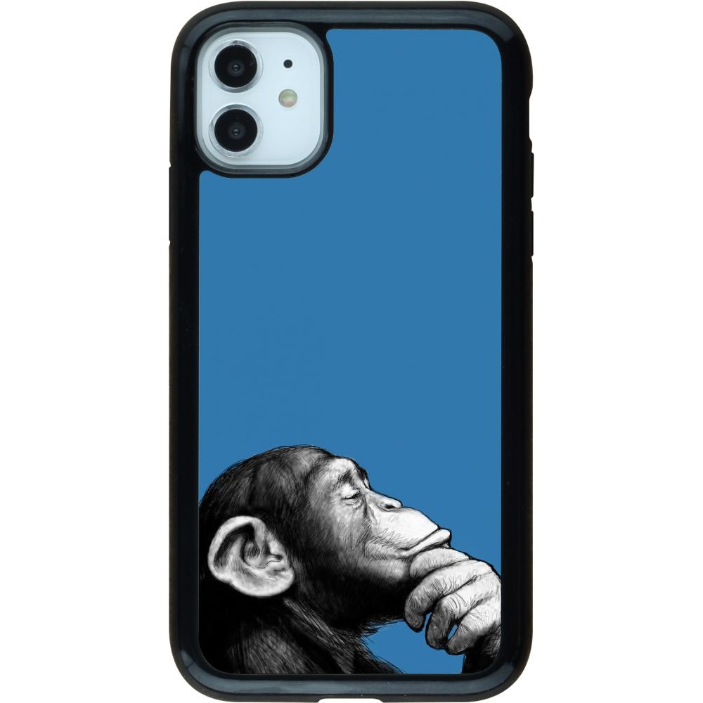 Coque iPhone 11 - Hybrid Armor noir Monkey Pop Art