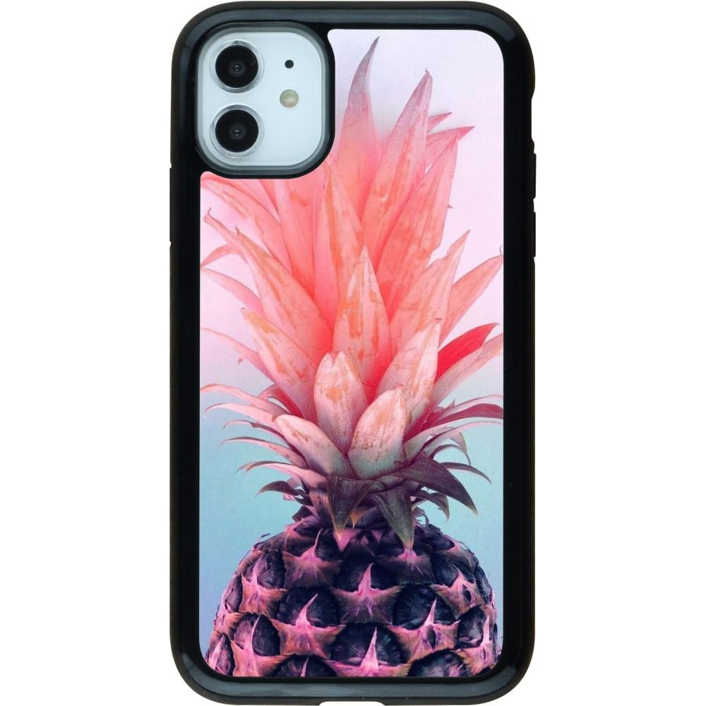 Hülle iPhone 11 - Hybrid Armor schwarz Purple Pink Pineapple