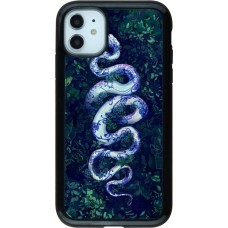 Coque iPhone 11 - Hybrid Armor noir Serpent Blue Anaconda