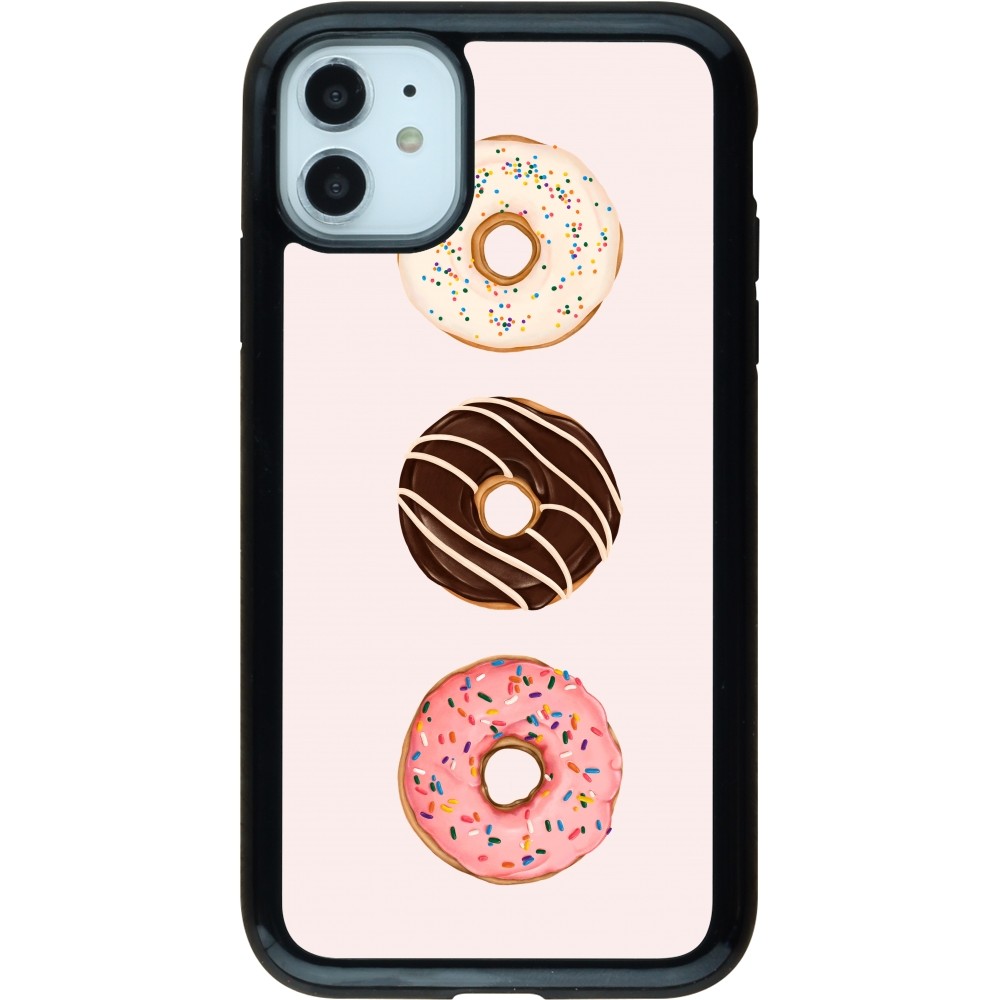 Coque iPhone 11 - Hybrid Armor noir Spring 23 donuts