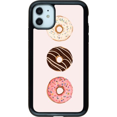 Coque iPhone 11 - Hybrid Armor noir Spring 23 donuts