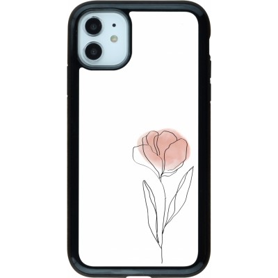 Coque iPhone 11 - Hybrid Armor noir Spring 23 minimalist flower