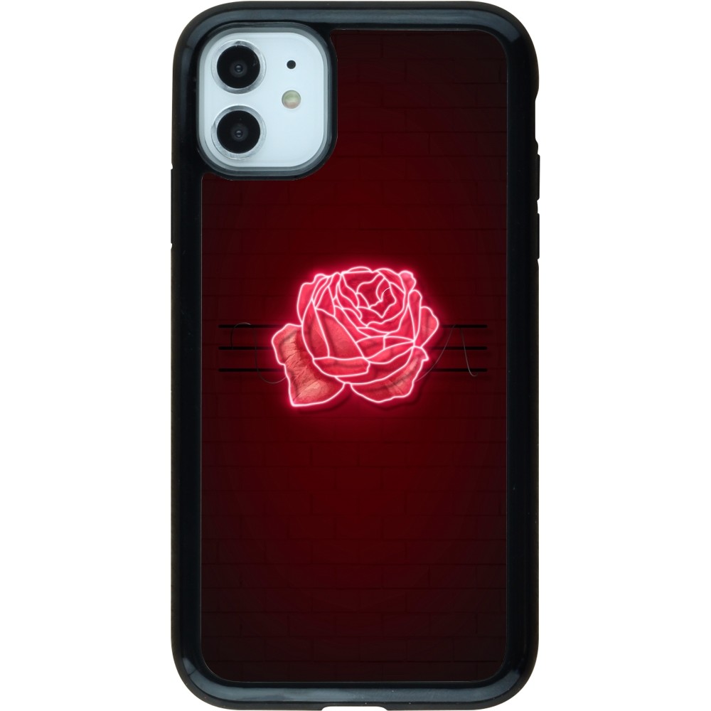 Coque iPhone 11 - Hybrid Armor noir Spring 23 neon rose