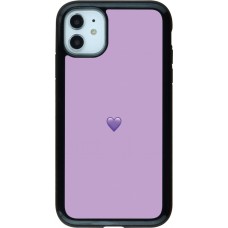 Coque iPhone 11 - Hybrid Armor noir Valentine 2023 purpule single heart