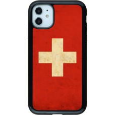 Coque iPhone 11 - Hybrid Armor noir Vintage Flag SWISS