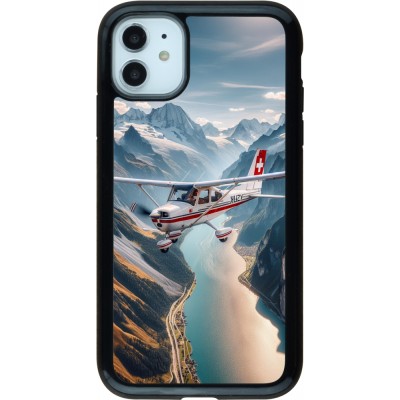 Coque iPhone 11 - Hybrid Armor noir Vol Alpin Suisse