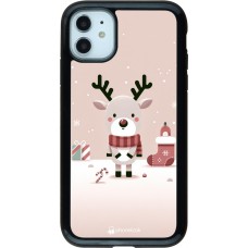 Coque iPhone 11 - Hybrid Armor noir Noël 2023 Choupinette Renne