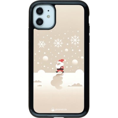 Coque iPhone 11 - Hybrid Armor noir Noël 2023 Minimalist Santa