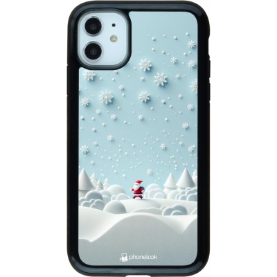 Coque iPhone 11 - Hybrid Armor noir Noël 2023 Petit Père Flocon