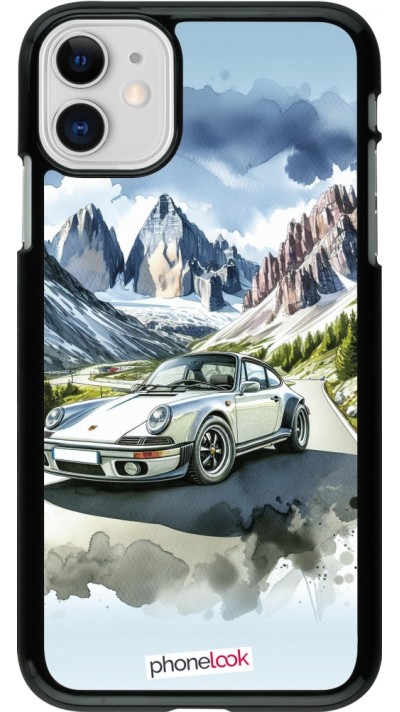 iPhone 11 Case Hülle - Porsche 911 Berg Aquarell