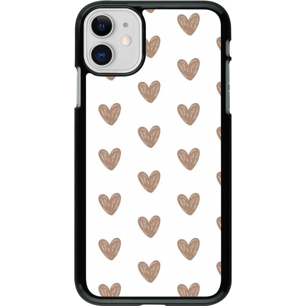 Coque iPhone 11 - Autumn 2024 brown hearts