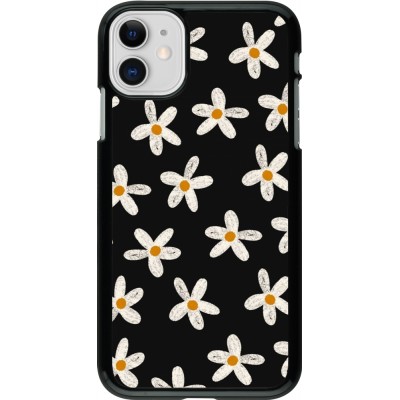 Coque iPhone 11 - Easter 2024 white on black flower