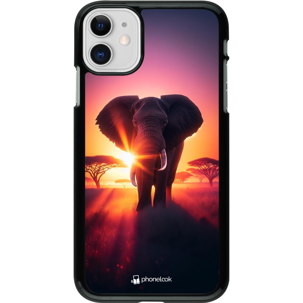 Coque iPhone 11 - Elephant Sunrise Beauty