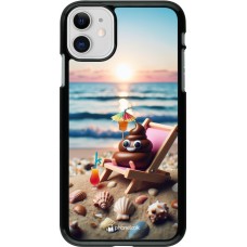 Coque iPhone 11 - Emoji caca sur chaise longue