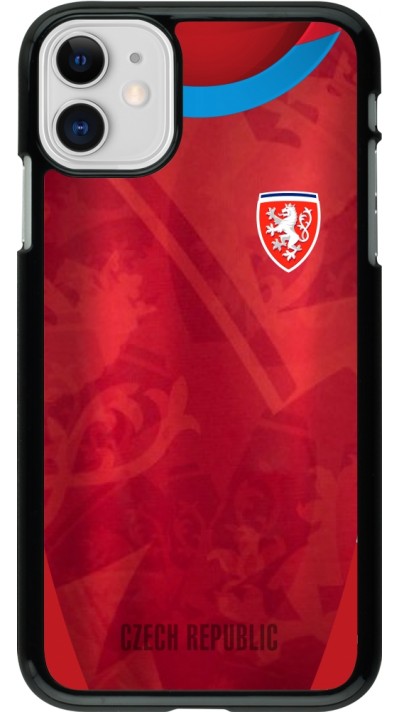 Coque iPhone 11 - Maillot de football République Tchèque personnalisable